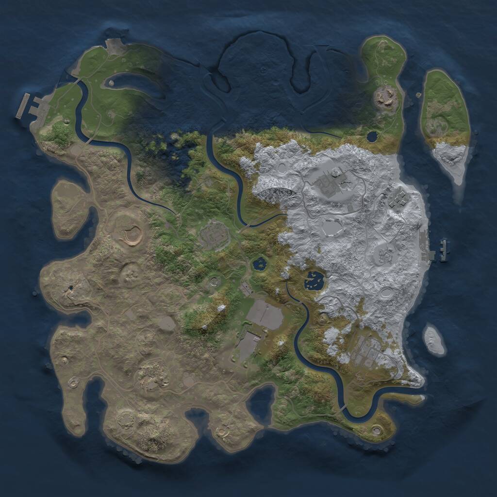 Rust Map: Procedural Map, Size: 3750, Seed: 98051193, 15 Monuments