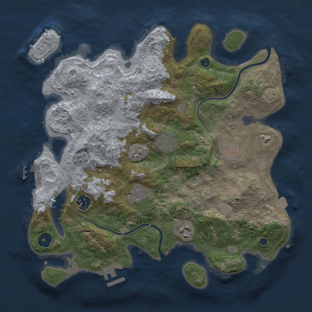 Rust Map: Procedural Map, Size: 3400, Seed: 11127304, 13 Monuments