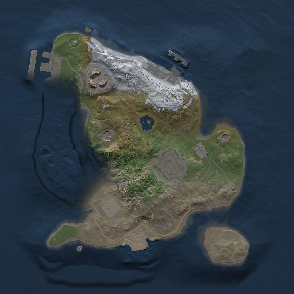 Rust Map: Procedural Map, Size: 2000, Seed: 12345671, 6 Monuments