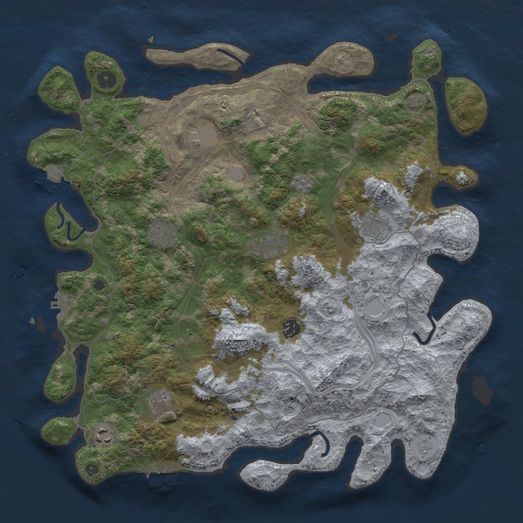 Rust Map: Procedural Map, Size: 4250, Seed: 23708, 16 Monuments