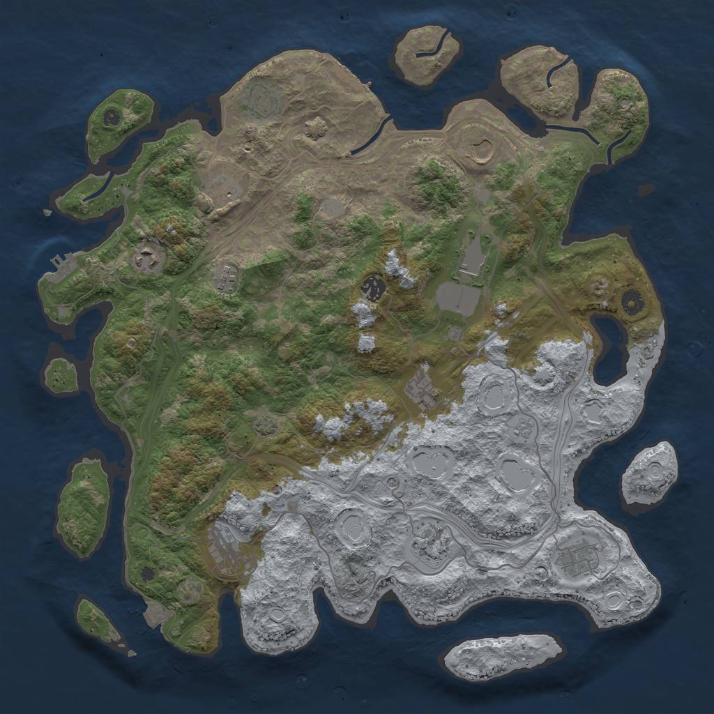 Rust Map: Procedural Map, Size: 4400, Seed: 17634834, 19 Monuments