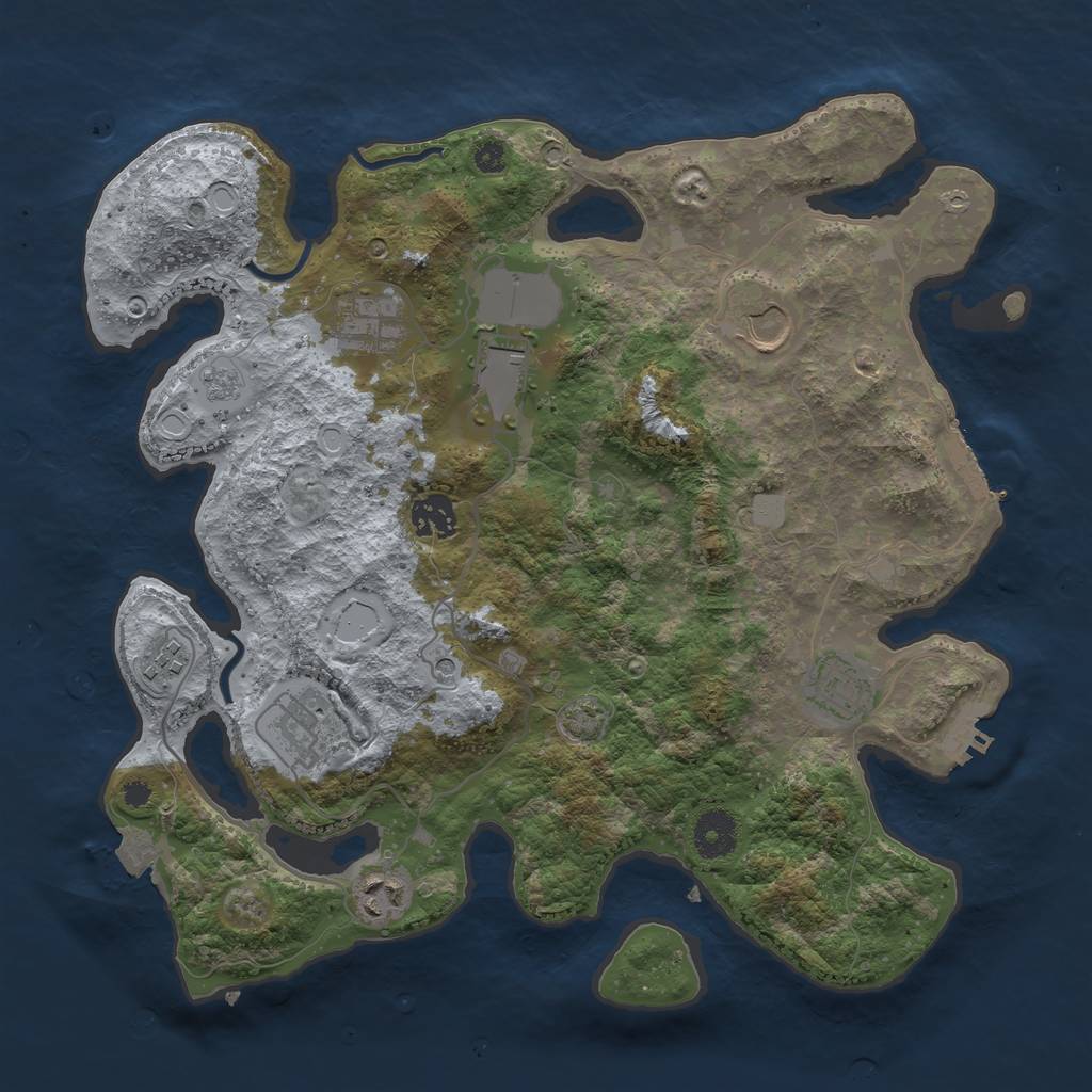 Rust Map: Procedural Map, Size: 3550, Seed: 65272239, 16 Monuments