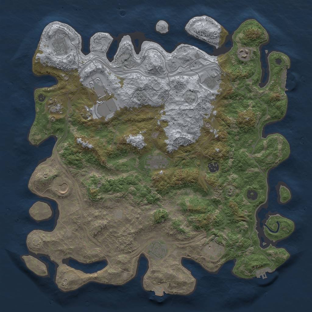 Rust Map: Procedural Map, Size: 4300, Seed: 56614062, 19 Monuments