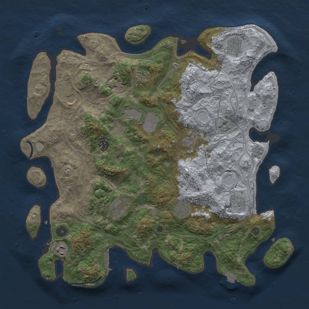 Rust Map: Procedural Map, Size: 4250, Seed: 343047075, 18 Monuments