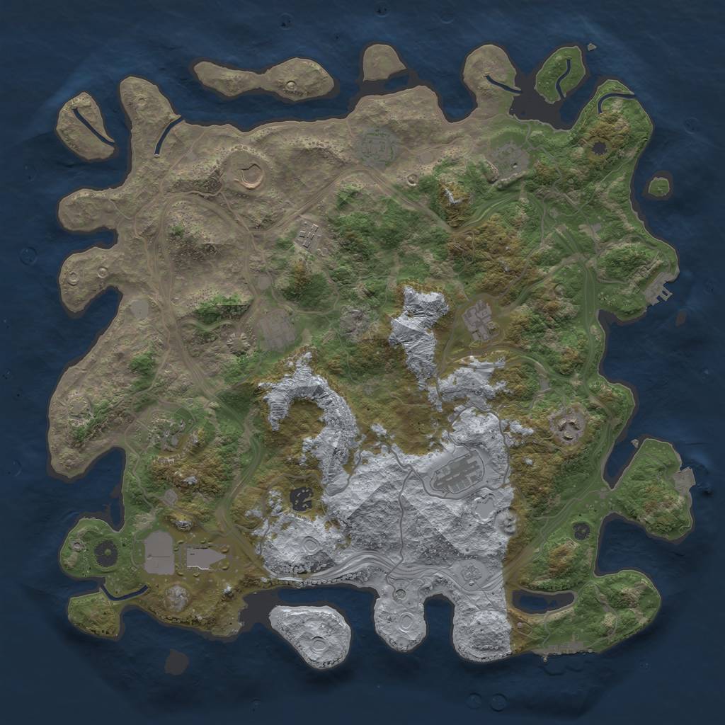 Rust Map: Procedural Map, Size: 4400, Seed: 59060432, 19 Monuments