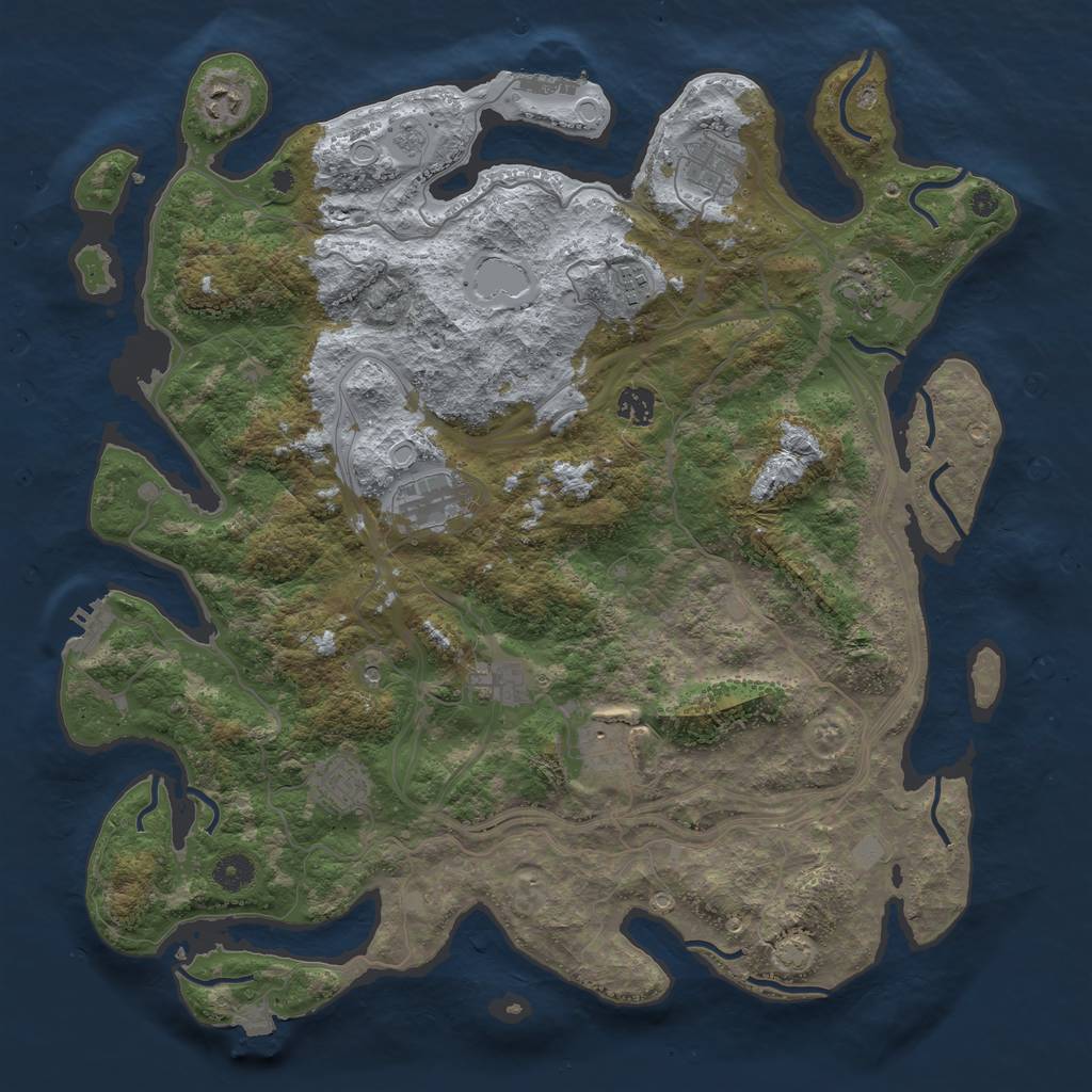 Rust Map: Procedural Map, Size: 4250, Seed: 1810095424, 17 Monuments