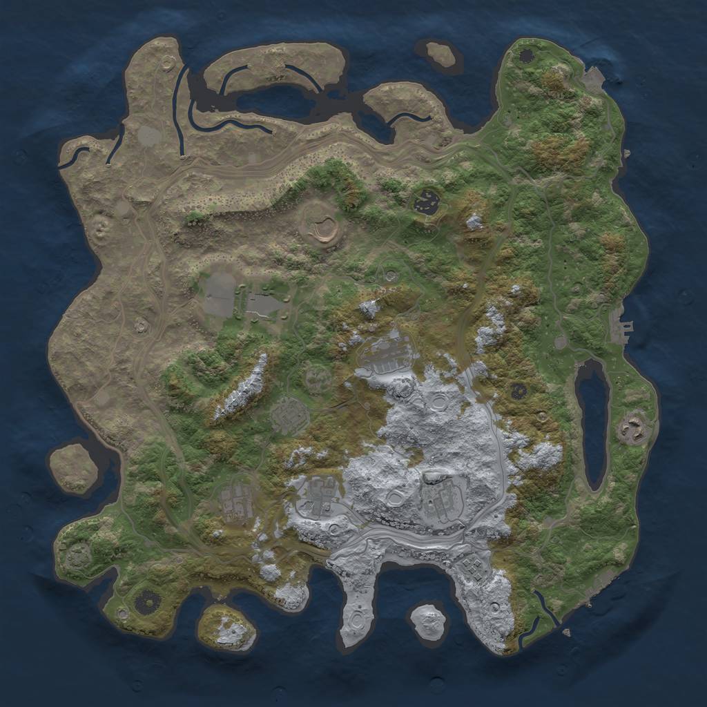 Rust Map: Procedural Map, Size: 4250, Seed: 1160993137, 17 Monuments