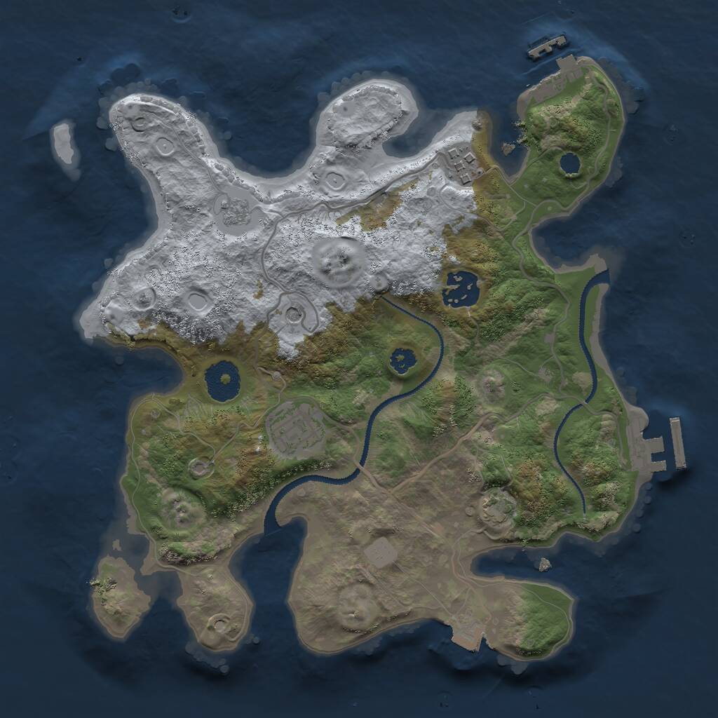 Rust Map: Procedural Map, Size: 2850, Seed: 911666205, 9 Monuments