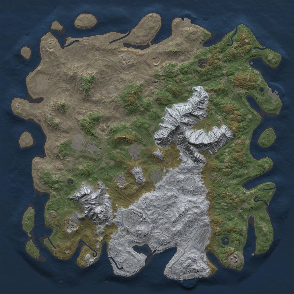 Rust Map: Procedural Map, Size: 5000, Seed: 66420, 19 Monuments