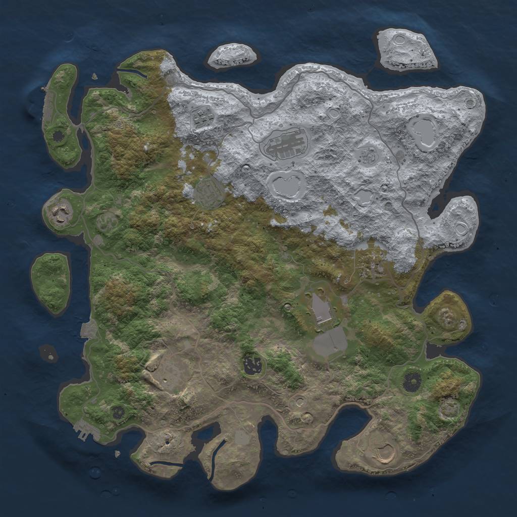Rust Map: Procedural Map, Size: 4000, Seed: 94802058, 17 Monuments