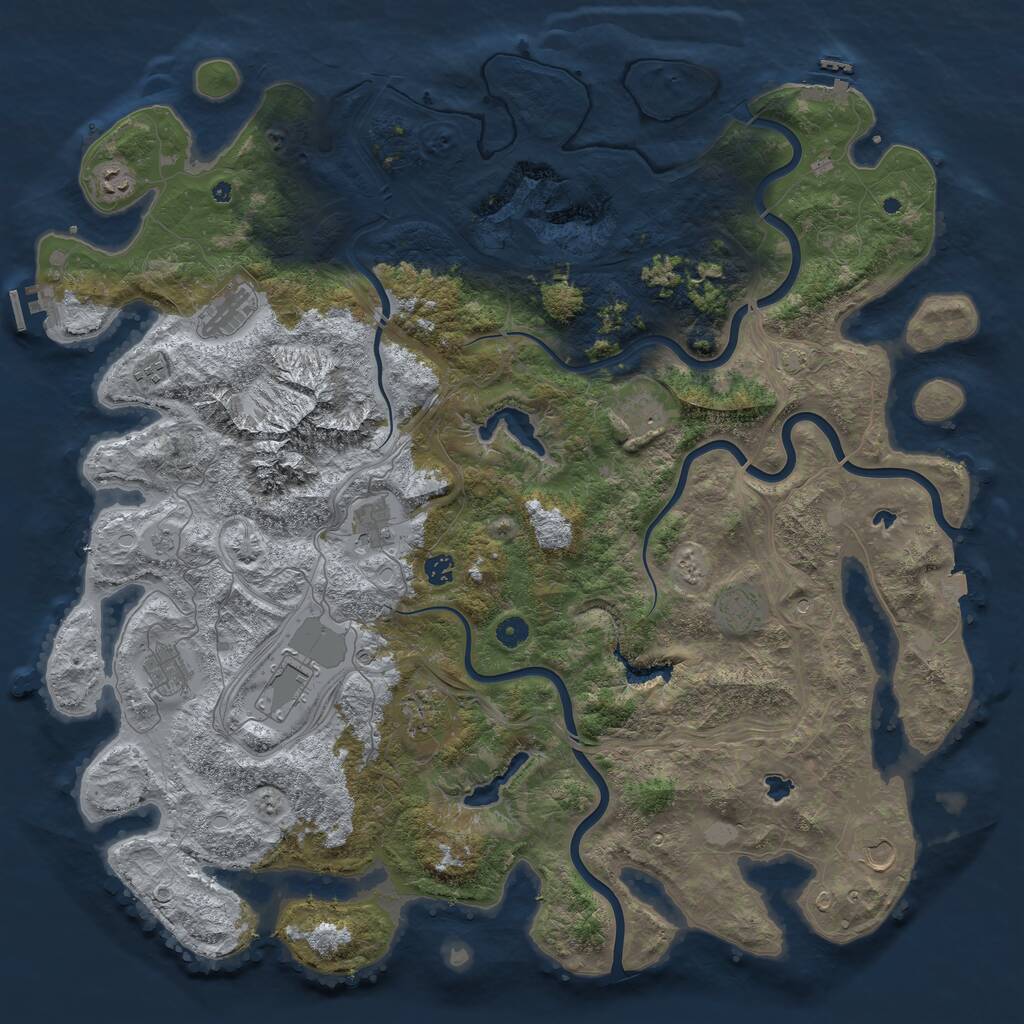 Rust Map: Procedural Map, Size: 5000, Seed: 858657534, 17 Monuments