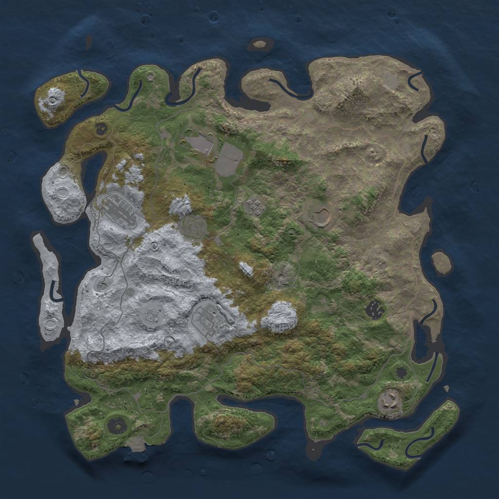 Rust Map: Procedural Map, Size: 4100, Seed: 50849144, 14 Monuments