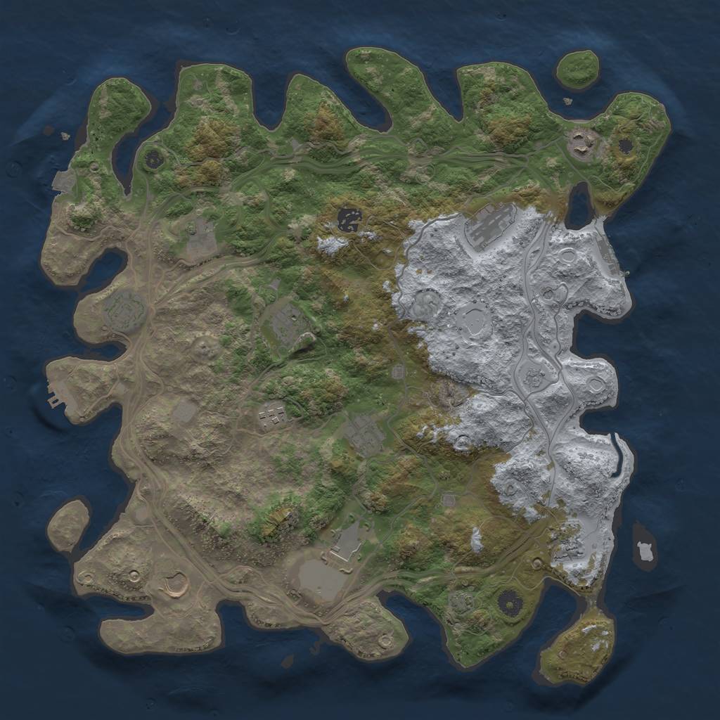 Rust Map: Procedural Map, Size: 4250, Seed: 49074321, 19 Monuments