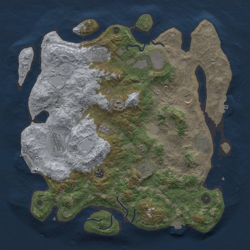 Rust Map: Procedural Map, Size: 3950, Seed: 15209719, 17 Monuments