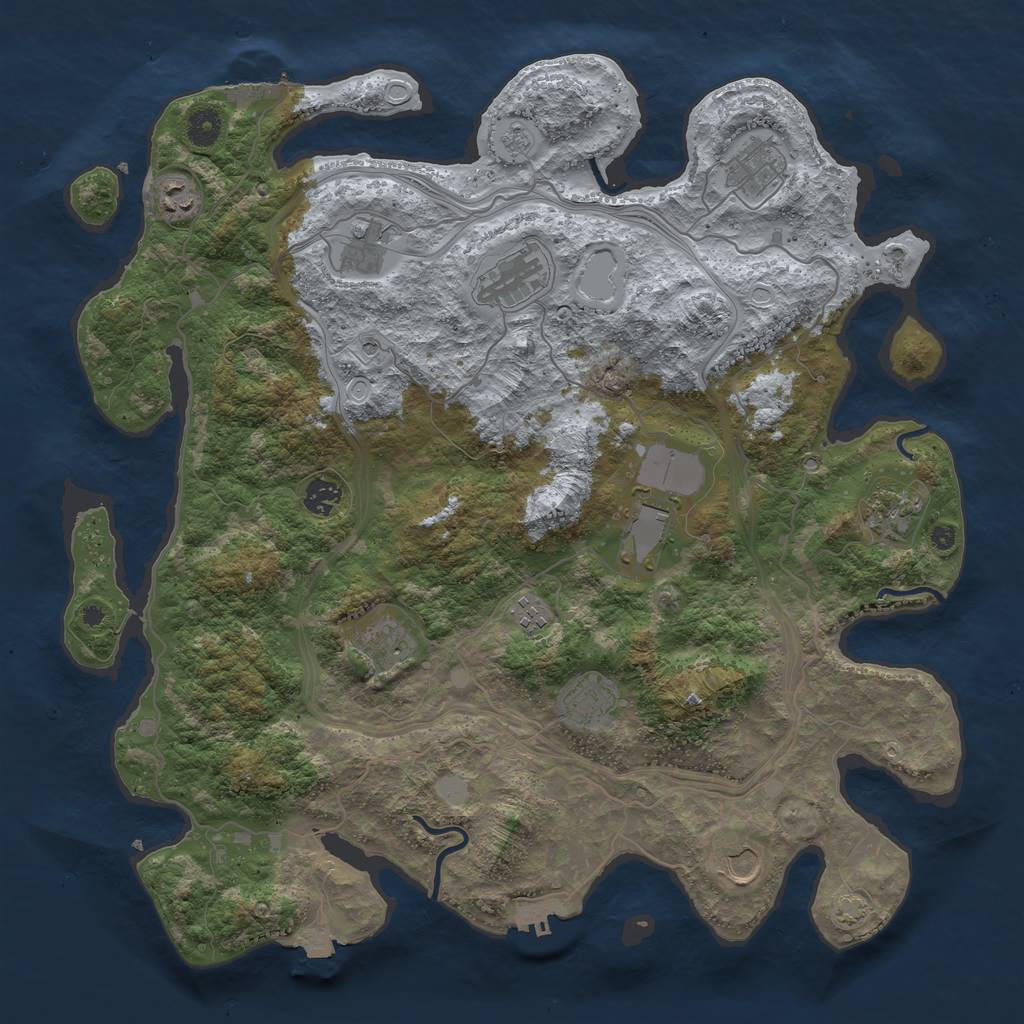 Rust Map: Procedural Map, Size: 4250, Seed: 90737586, 19 Monuments