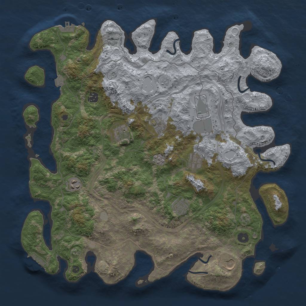 Rust Map: Procedural Map, Size: 4250, Seed: 47443729, 17 Monuments