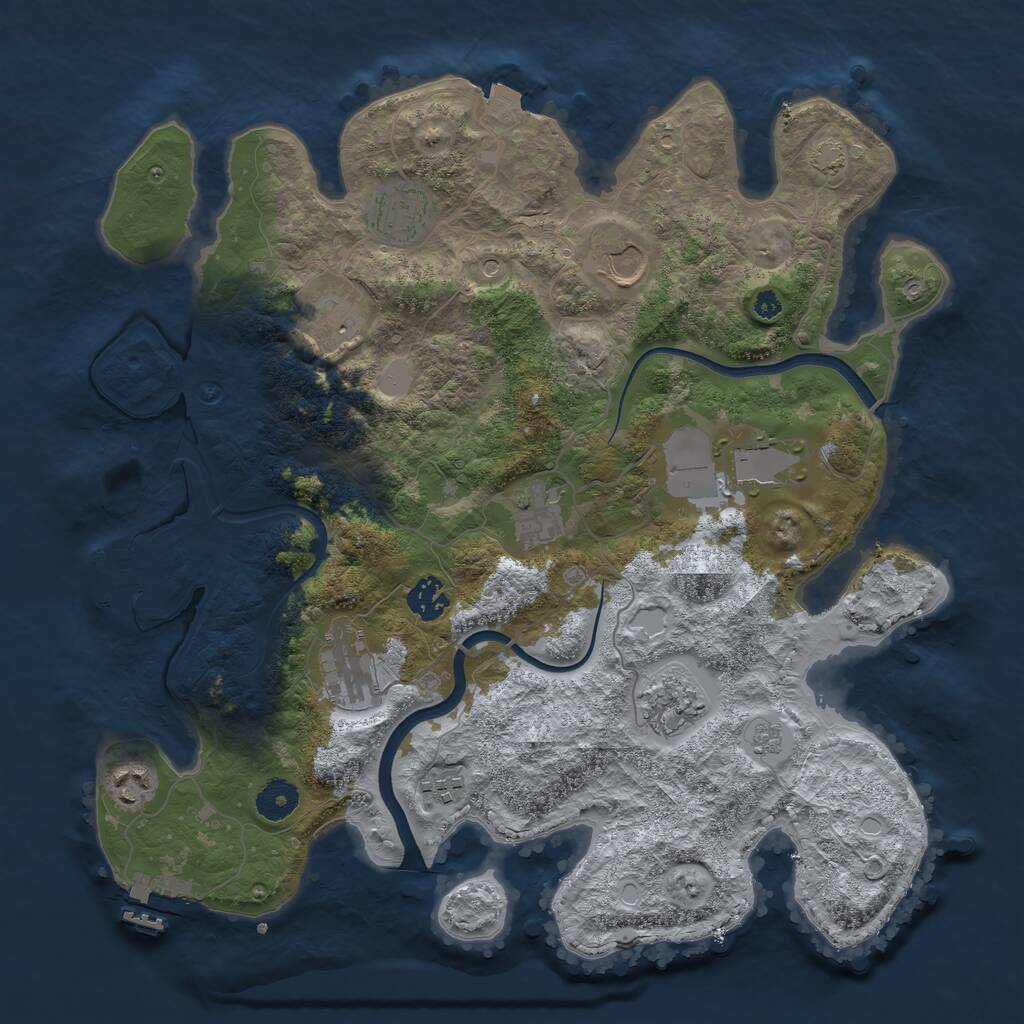 Rust Map: Procedural Map, Size: 3750, Seed: 98512224, 16 Monuments