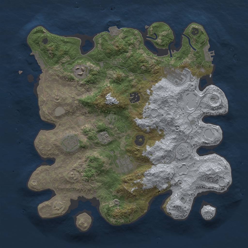 Rust Map: Procedural Map, Size: 3400, Seed: 11102508, 14 Monuments