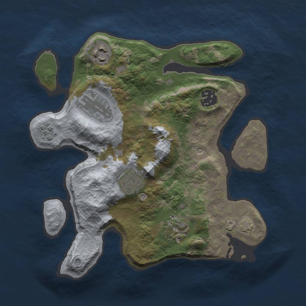 Rust Map: Barren, Size: 2679, Seed: 17777, 10 Monuments