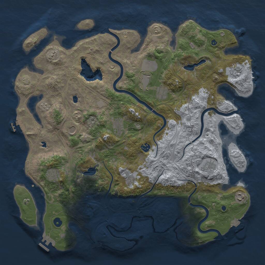 Rust Map: Procedural Map, Size: 4500, Seed: 237007889, 16 Monuments