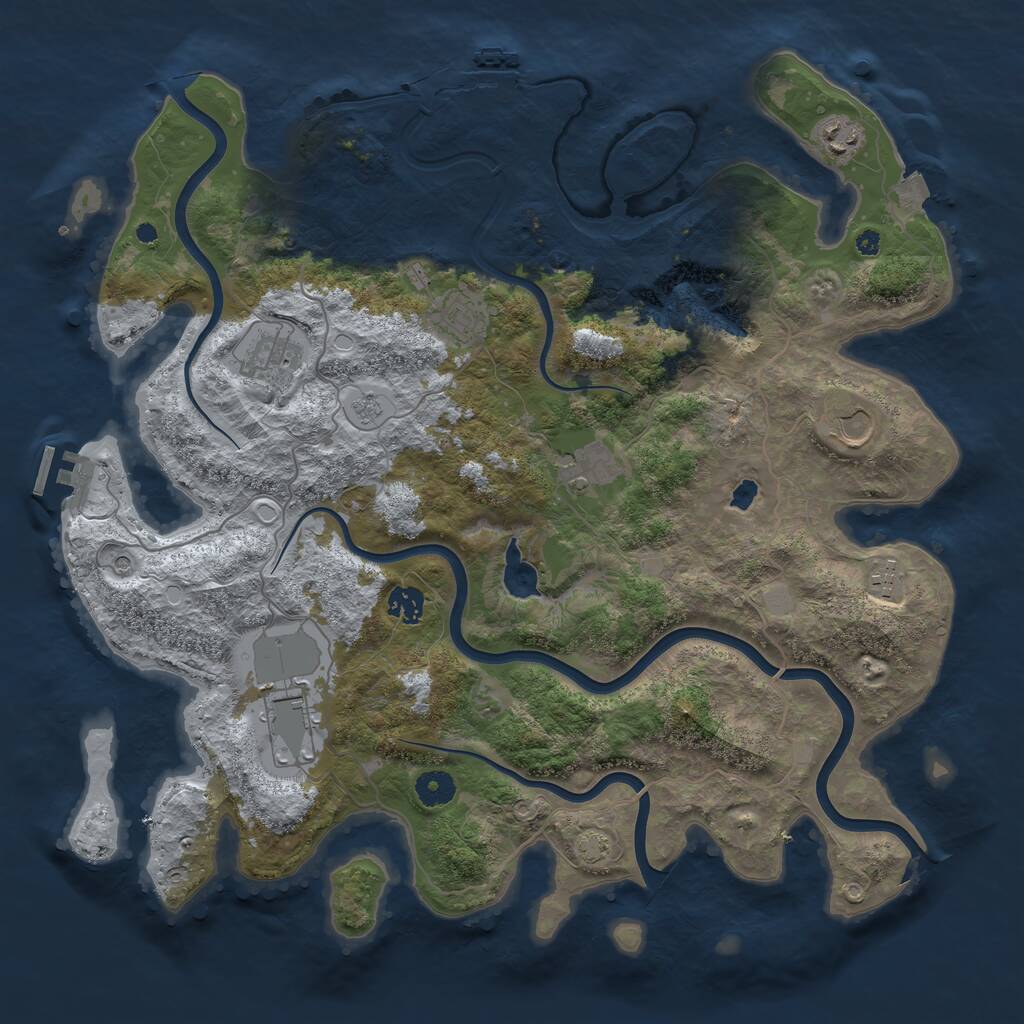 Rust Map: Procedural Map, Size: 4100, Seed: 49970864, 14 Monuments