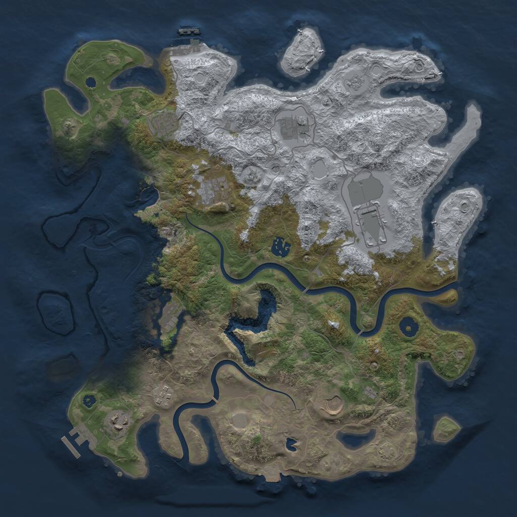 Rust Map: Procedural Map, Size: 4000, Seed: 486097658, 15 Monuments