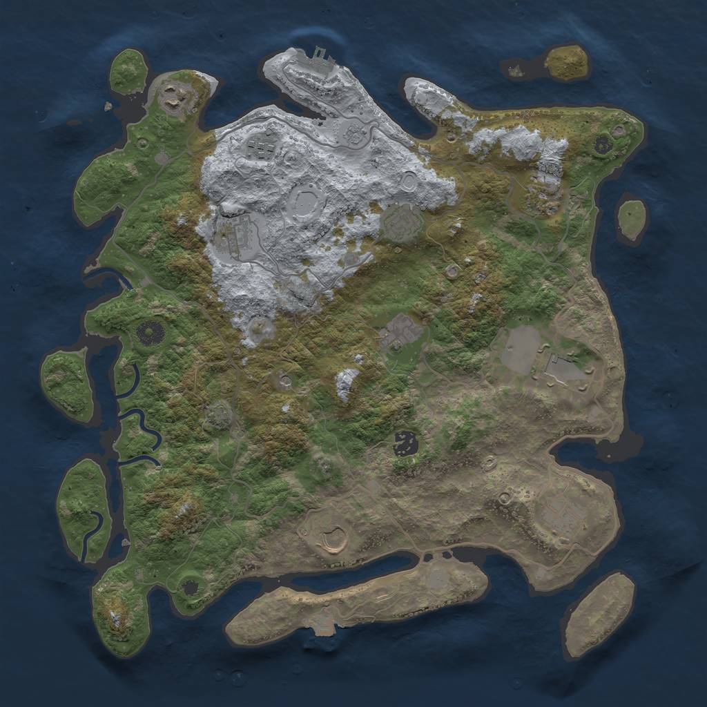Rust Map: Procedural Map, Size: 4000, Seed: 94079539, 17 Monuments