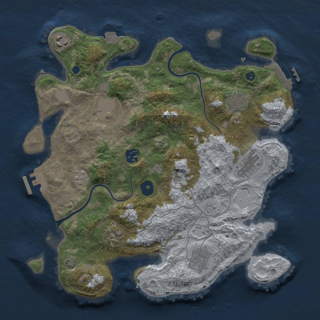 Rust Map: Procedural Map, Size: 3400, Seed: 44898252, 14 Monuments