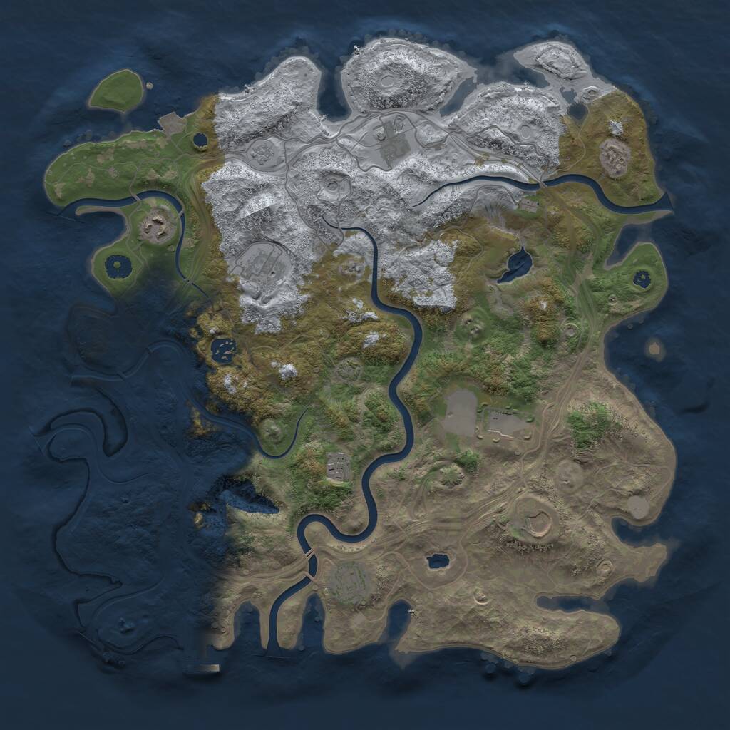 Rust Map: Procedural Map, Size: 4250, Seed: 54641722, 13 Monuments