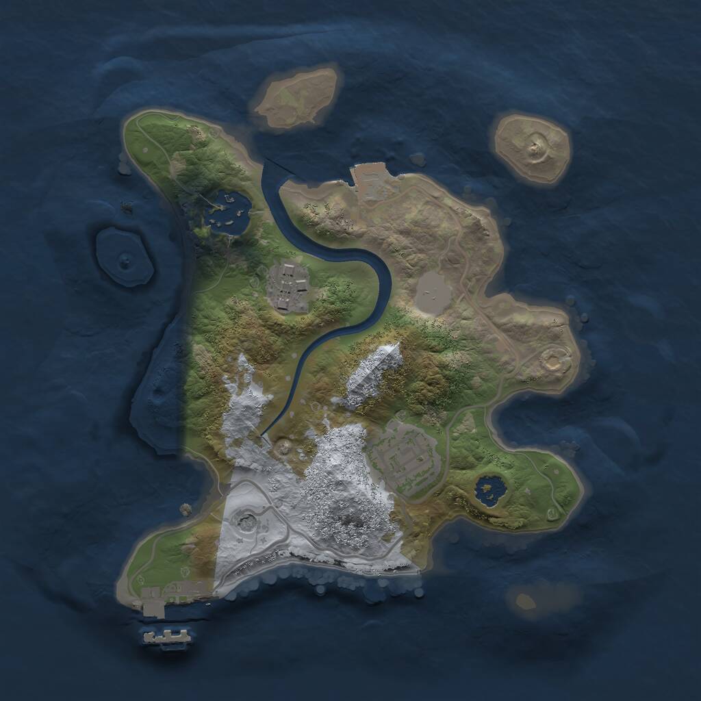 Rust Map: Procedural Map, Size: 2300, Seed: 3412, 6 Monuments