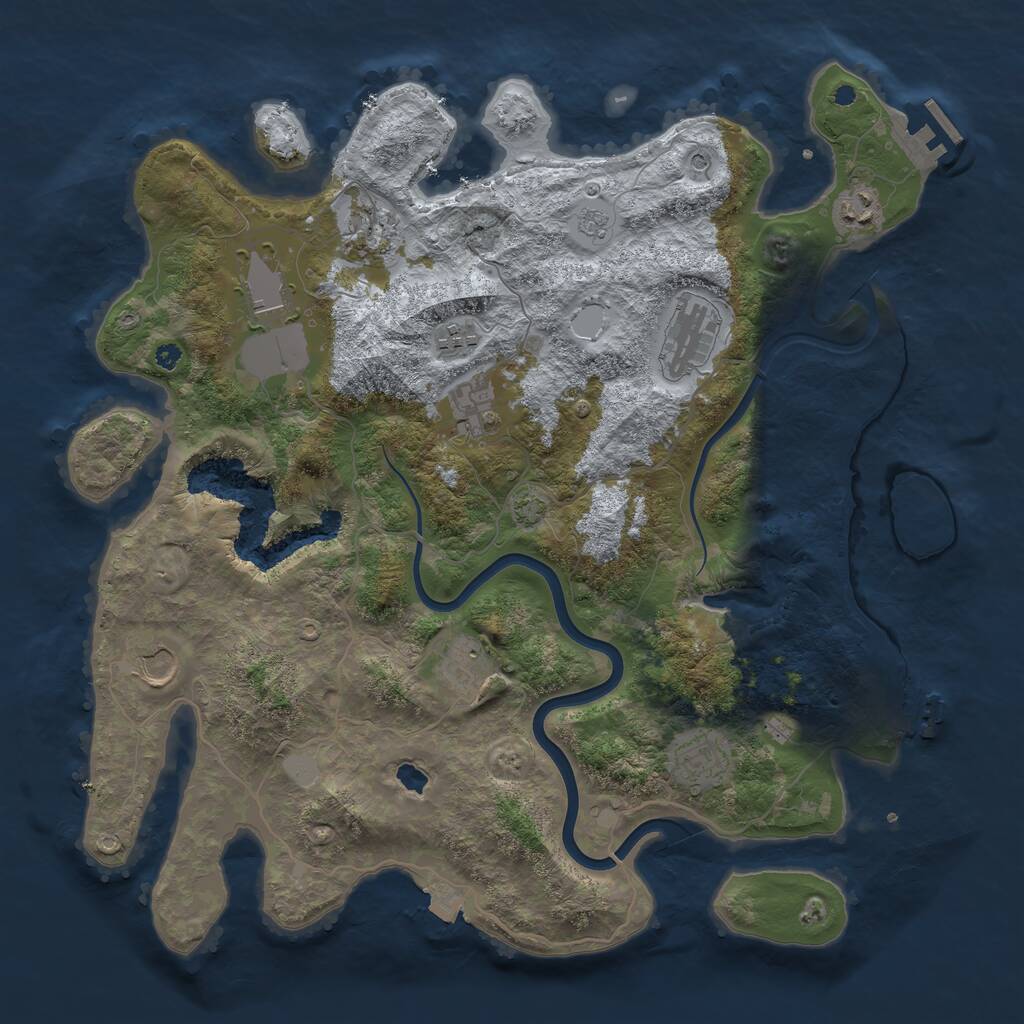 Rust Map: Procedural Map, Size: 4000, Seed: 854247605, 15 Monuments