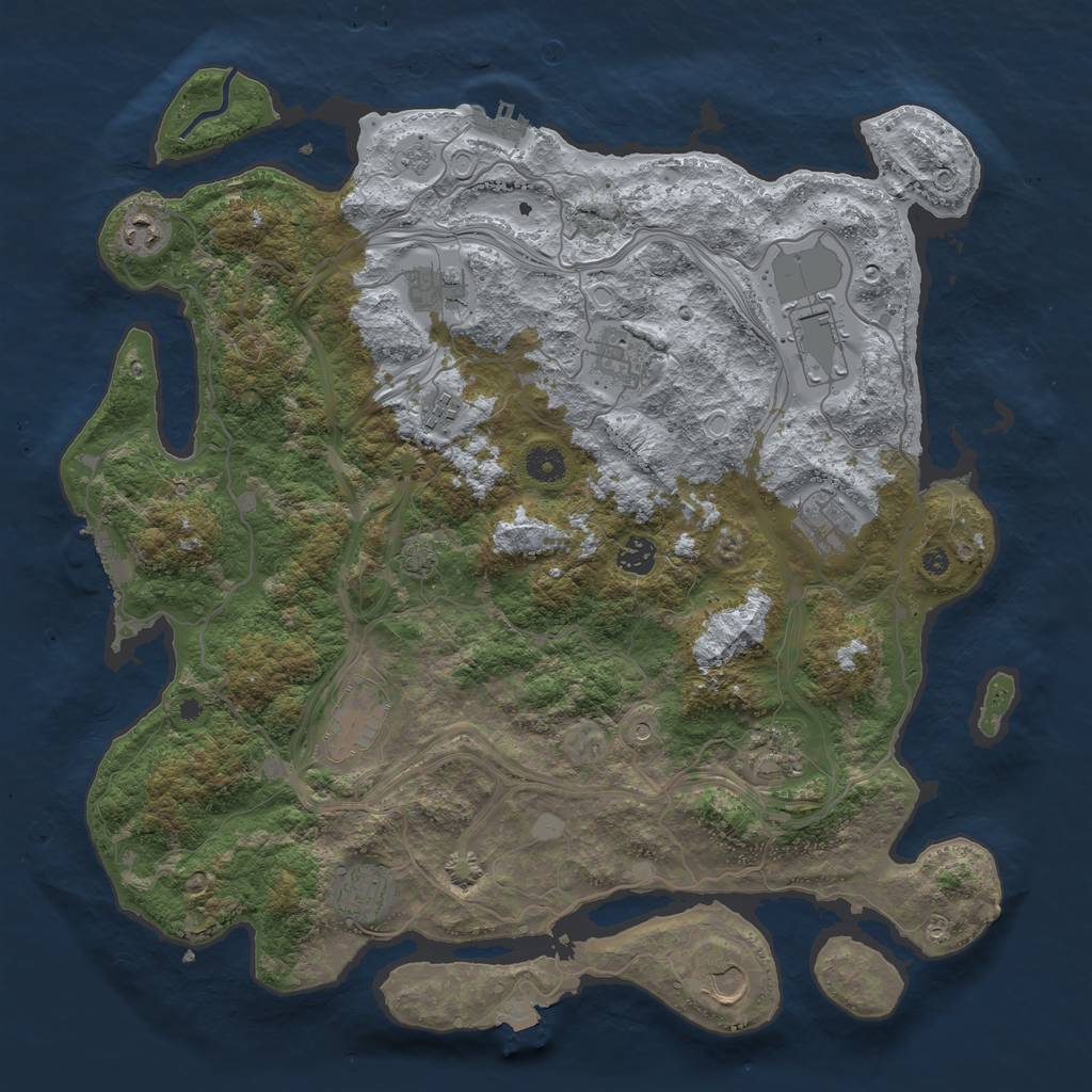 Rust Map: Procedural Map, Size: 4250, Seed: 1715937017, 19 Monuments