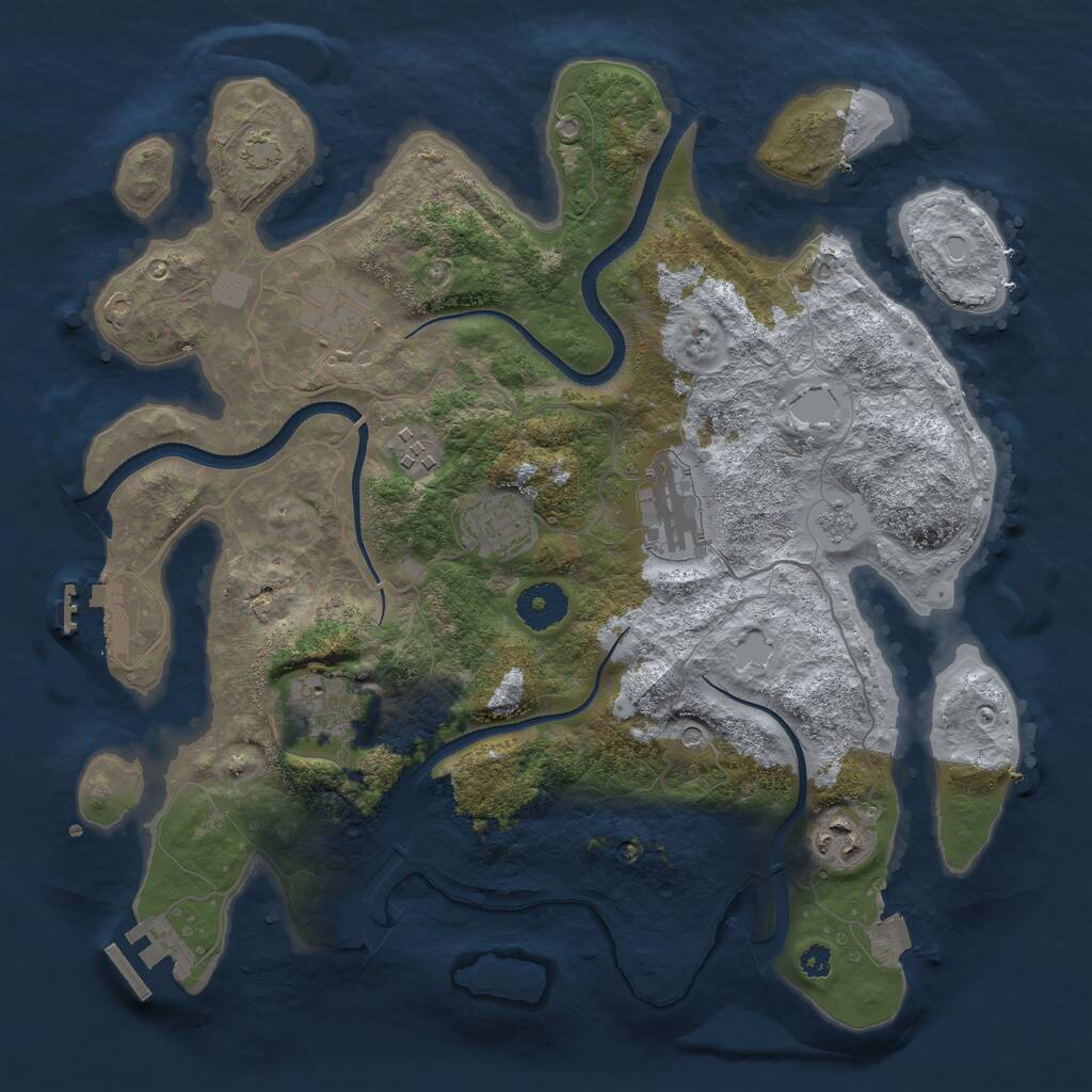 Rust Map: Procedural Map, Size: 3400, Seed: 595254262, 12 Monuments