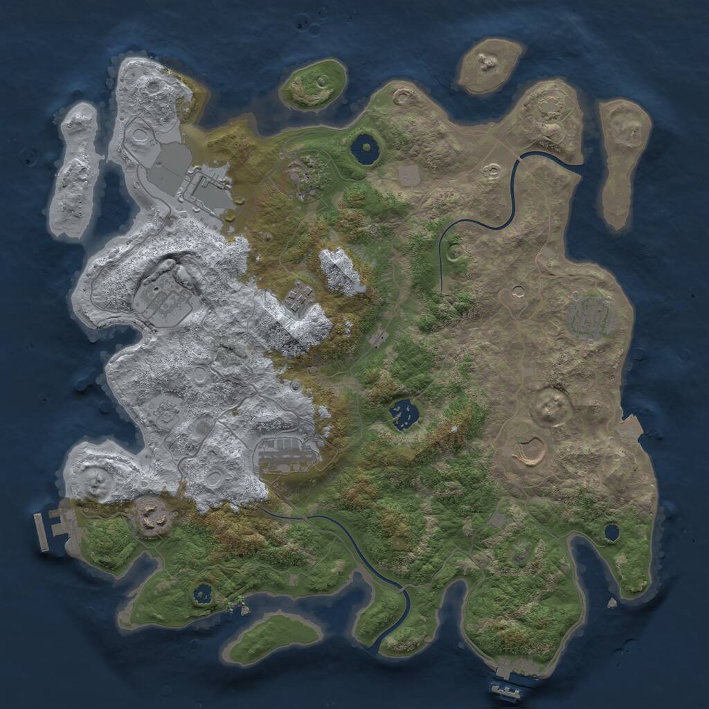 Rust Map: Procedural Map, Size: 3700, Seed: 59307323, 15 Monuments