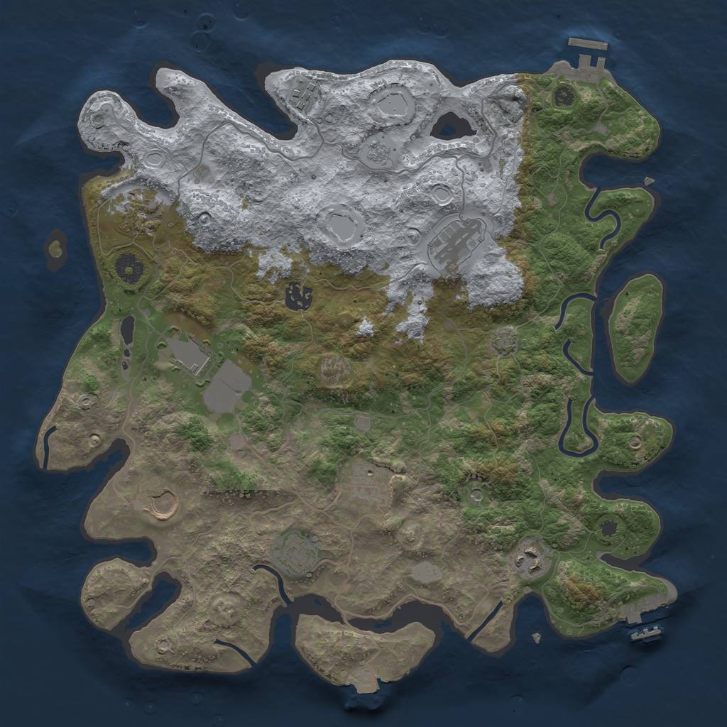 Rust Map: Procedural Map, Size: 3750, Seed: 64752912, 17 Monuments