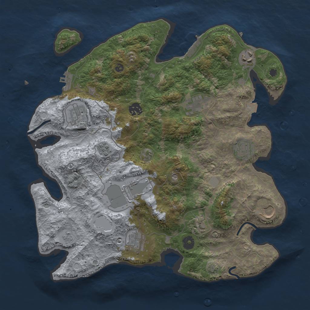 Rust Map: Procedural Map, Size: 3600, Seed: 46924258, 18 Monuments