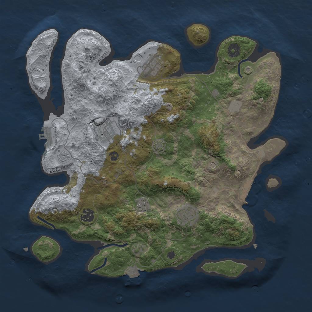 Rust Map: Procedural Map, Size: 3400, Seed: 20828917, 13 Monuments
