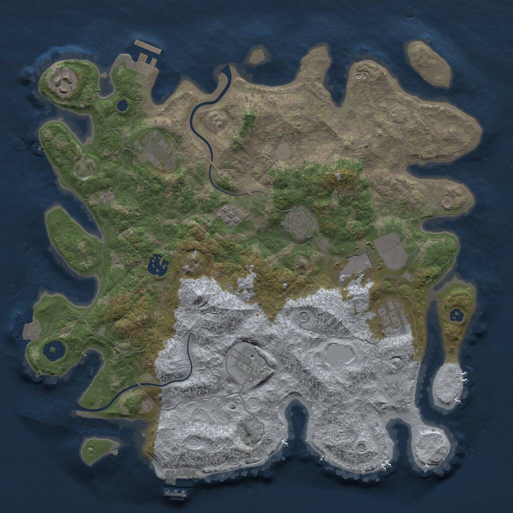 Rust Map: Procedural Map, Size: 3700, Seed: 29217253, 14 Monuments