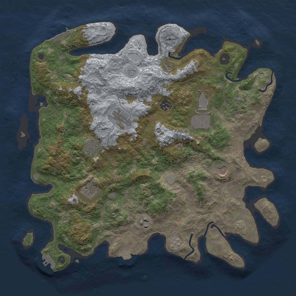Rust Map: Procedural Map, Size: 4000, Seed: 19993511, 16 Monuments