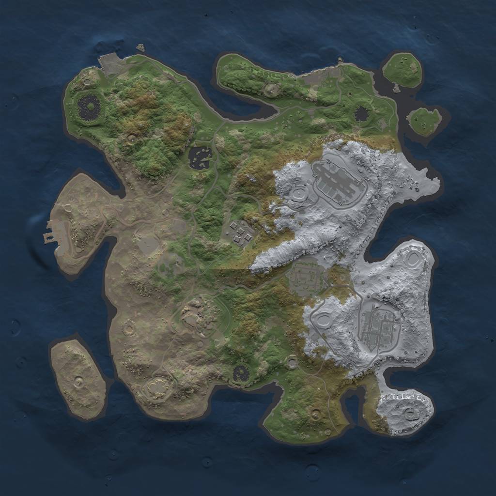 Rust Map: Procedural Map, Size: 3000, Seed: 6082, 12 Monuments
