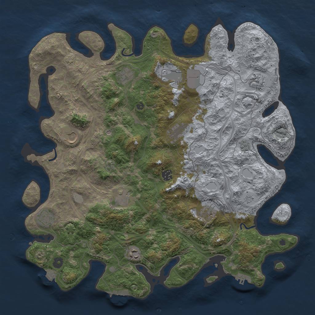 Rust Map: Procedural Map, Size: 4300, Seed: 12416232, 19 Monuments