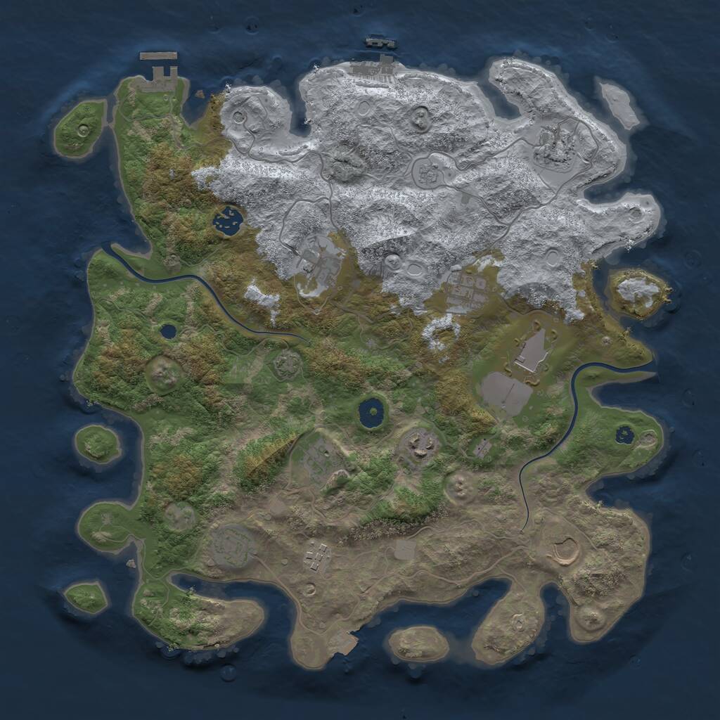 Rust Map: Procedural Map, Size: 3900, Seed: 7875981, 16 Monuments