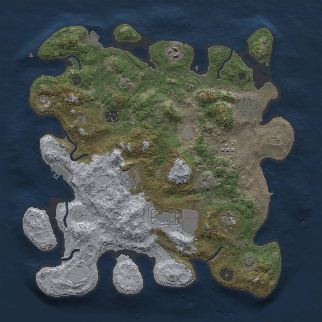 Rust Map: Procedural Map, Size: 3600, Seed: 19538740, 15 Monuments