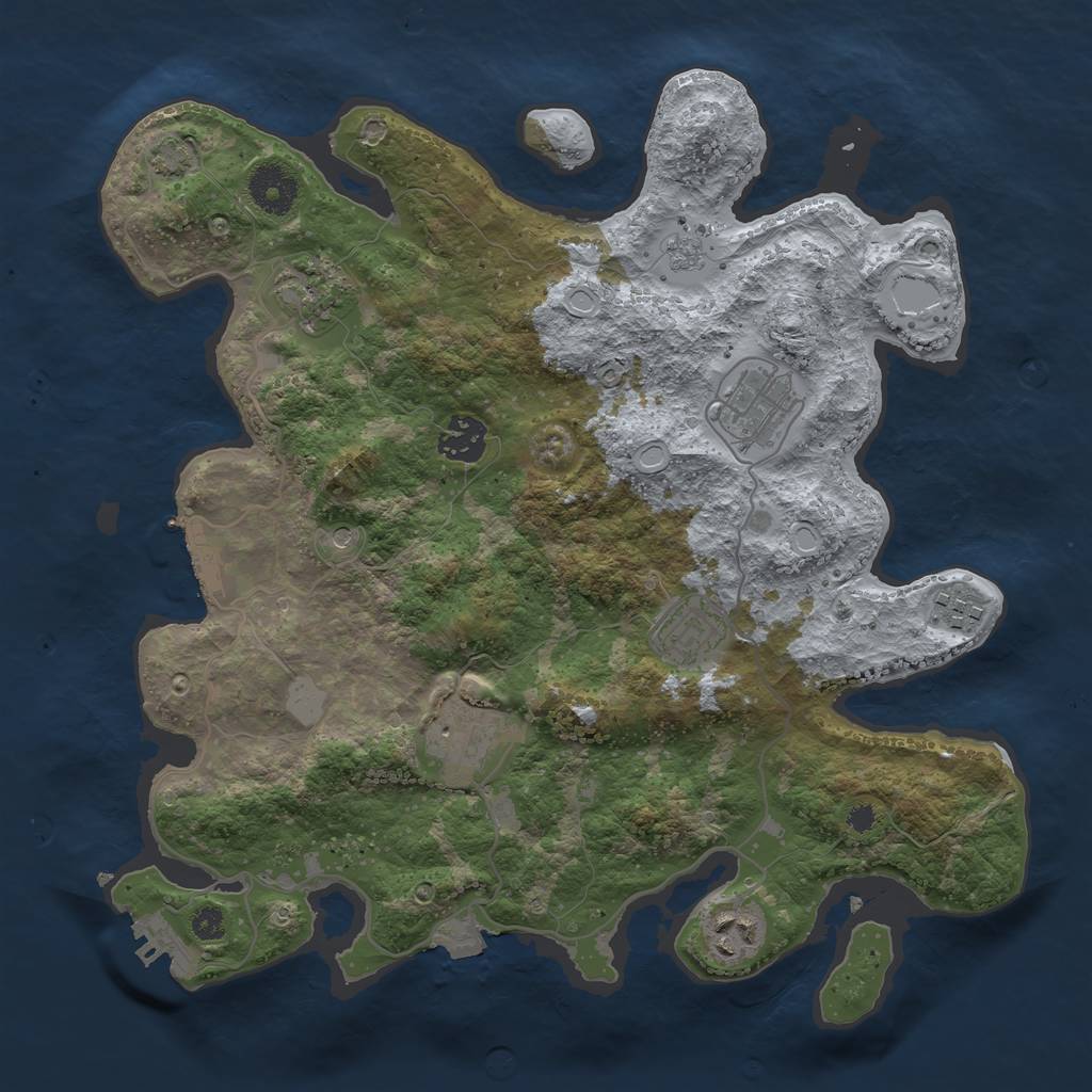 Rust Map: Procedural Map, Size: 3400, Seed: 82827102, 15 Monuments
