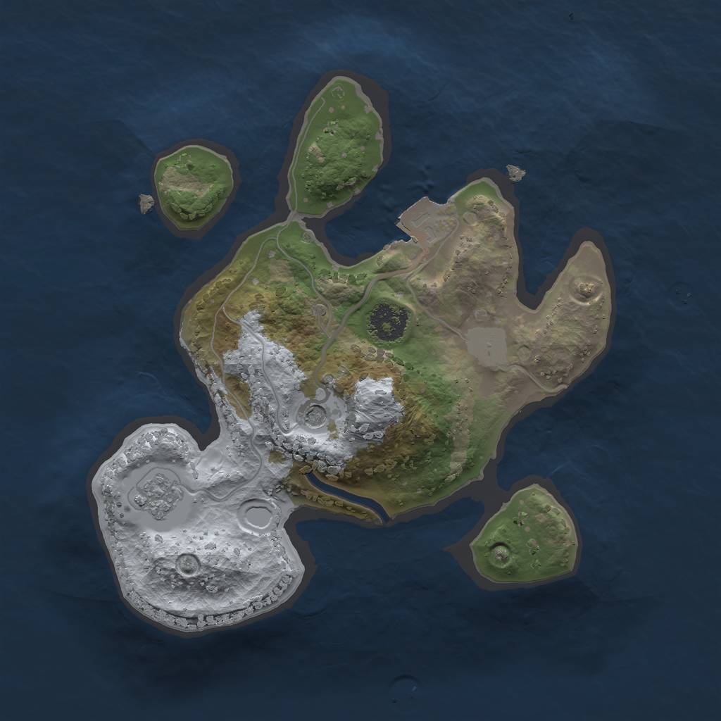 Rust Map: Procedural Map, Size: 2000, Seed: 1113463041, 5 Monuments