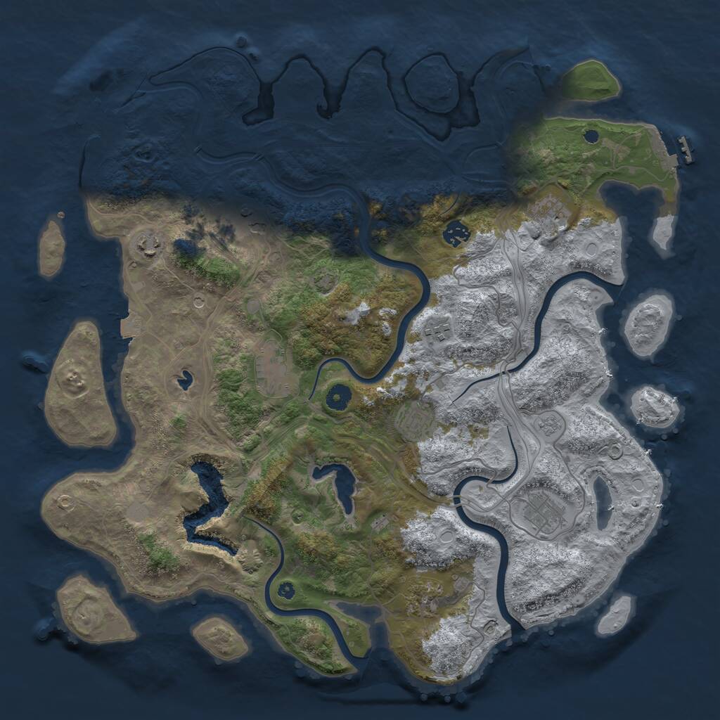 Rust Map: Procedural Map, Size: 4250, Seed: 58271477, 15 Monuments