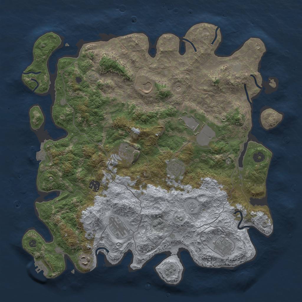 Rust Map: Procedural Map, Size: 4000, Seed: 563394785, 16 Monuments