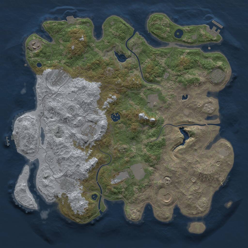 Rust Map: Procedural Map, Size: 4100, Seed: 64941904, 16 Monuments