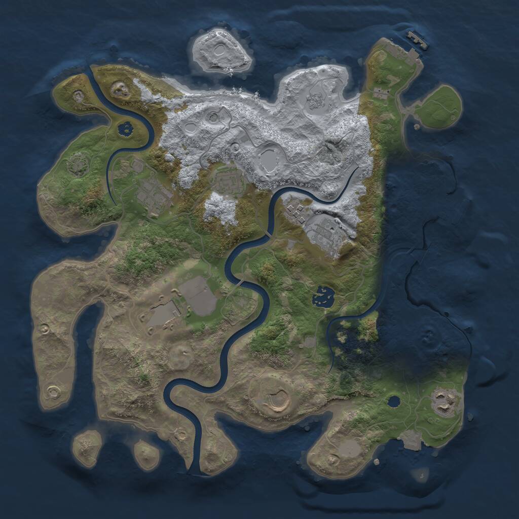 Rust Map: Procedural Map, Size: 3500, Seed: 1012214947, 14 Monuments