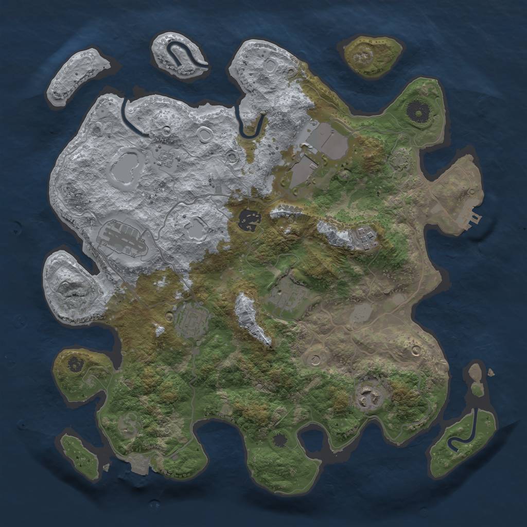 Rust Map: Procedural Map, Size: 3500, Seed: 1635439418, 14 Monuments